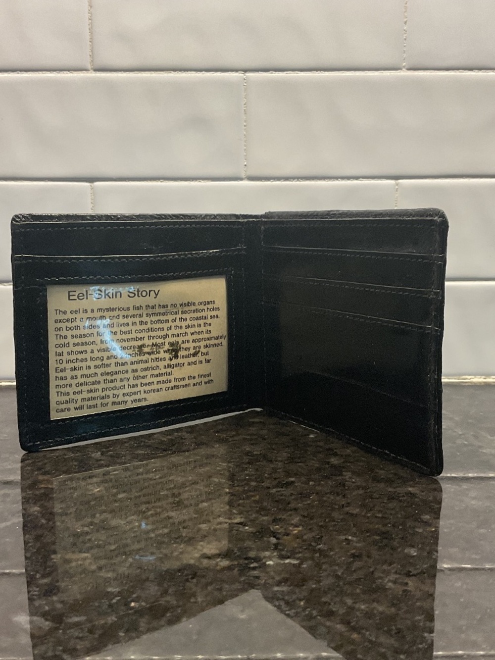 Black Eel-Skin Vintage Wallet